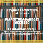 Riapertura bando Lingue e Letterature Straniere