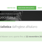 Scadenza iscrizioni Master in Traduzione specialistica dall’inglese all’italiano – 22 novembre